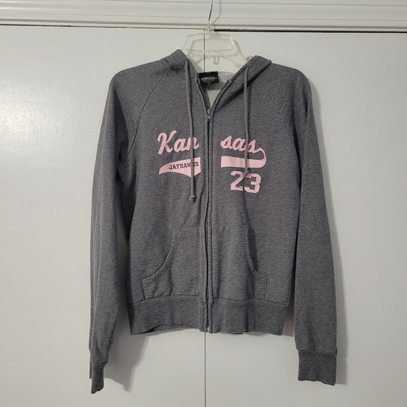 aae/All American Embroidery Women's Kansas Jayhawks Hoodie Size M Zipper Closure - Picture 1 of 6